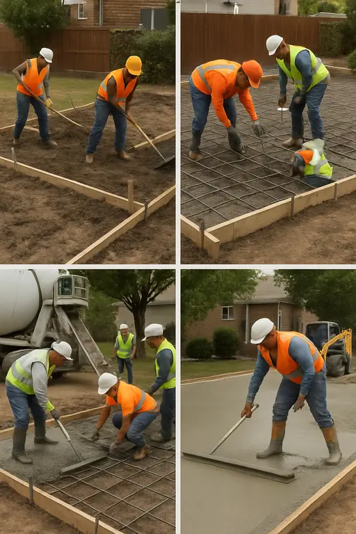 Quality concrete construction process showing attention to detail